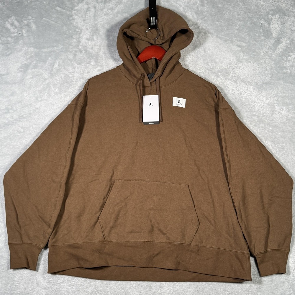 Jordan‎ Hoodie Womens Medium Brown Oversized Jumpman Flight Pullover DQ4603-385